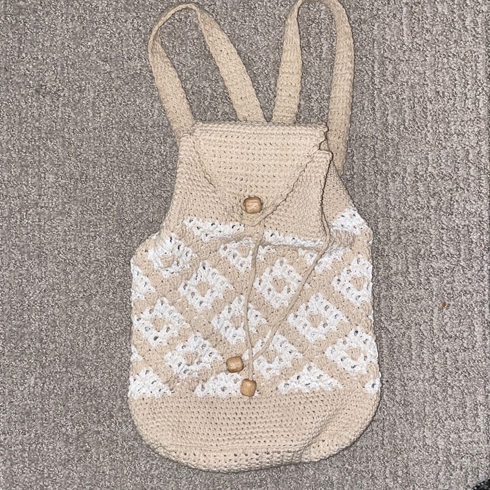Drawstring Knit Backpack - image 1